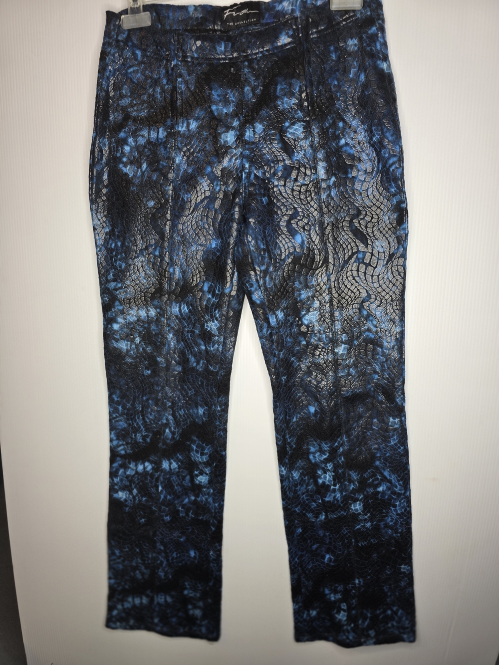 FUBU The Collection Vintage Y2K Blue Snakeskin Print Pants Size 9/10
